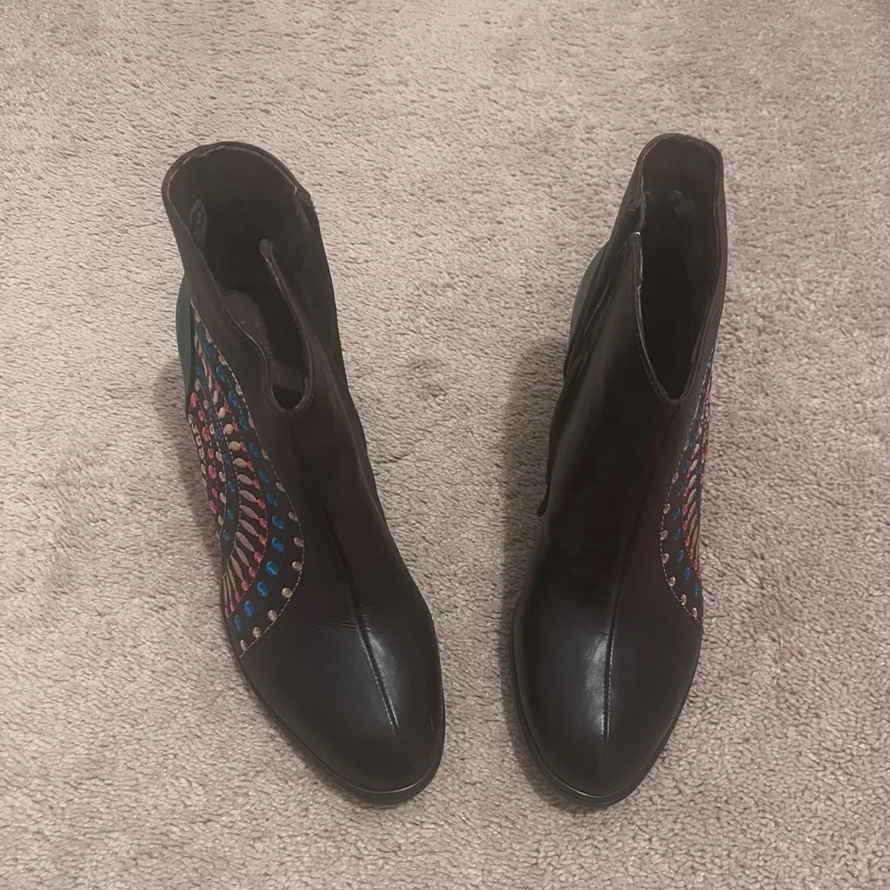 Colorful Embroidered Ankle Booties - Picture 8 of 8